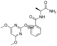 (2S)-2-[2-[(4,6-DIMETHOXYPYRIMIDIN-2-YL)OXY]BENZAMIDO]PROPIONAMIDE Struktur