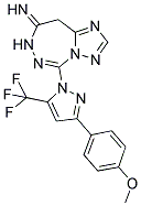 5-[3-(4-METHOXYPHENYL)-5-(TRIFLUOROMETHYL)-1H-PYRAZOL-1-YL]-7H-[1,2,4]TRIAZOLO[1,5-D][1,2,4]TRIAZEPIN-8(9H)-IMINE Struktur