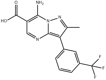 7-AMINO-2-METHYL-3-[3-(TRIFLUOROMETHYL)PHENYL]PYRAZOLO[1,5-A]PYRIMIDINE-6-CARBOXYLIC ACID Struktur