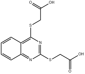 ((2-[(CARBOXYMETHYL)THIO]QUINAZOLIN-4-YL)THIO)ACETIC ACID Struktur