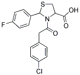 3-[2-(4-CHLORO-PHENYL)-ACETYL]-2-(4-FLUORO-PHENYL)-THIAZOLIDINE-4-CARBOXYLIC ACID Struktur