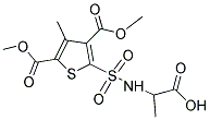 2-([[3,5-BIS(METHOXYCARBONYL)-4-METHYLTHIEN-2-YL]SULFONYL]AMINO)PROPANOIC ACID Struktur