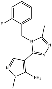 4-[4-(2-FLUOROBENZYL)-5-METHYL-4H-1,2,4-TRIAZOL-3-YL]-1-METHYL-1H-PYRAZOL-5-AMINE Struktur