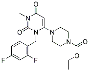 4-[3-(2,4-DIFLUORO-BENZYL)-1-METHYL-2,6-DIOXO-1,2,3,6-TETRAHYDRO-PYRIMIDIN-4-YL]-PIPERAZINE-1-CARBOXYLIC ACID ETHYL ESTER Struktur