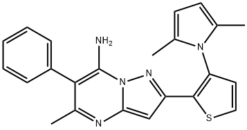 2-[3-(2,5-DIMETHYL-1H-PYRROL-1-YL)-2-THIENYL]-5-METHYL-6-PHENYLPYRAZOLO[1,5-A]PYRIMIDIN-7-AMINE Struktur