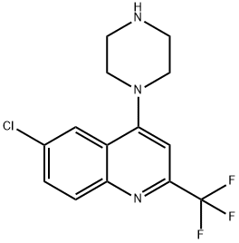 1-[6-CHLORO-2-(TRIFLUOROMETHYL)QUINOL-4-YL]PIPERAZINE Struktur