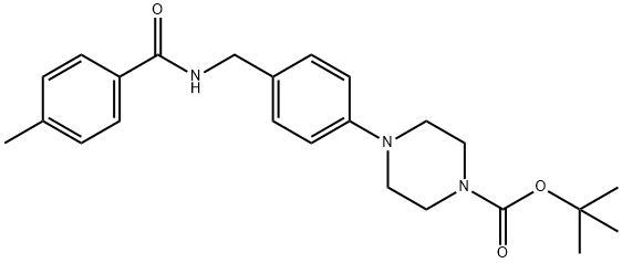 TERT-BUTYL 4-(4-([(4-METHYLBENZOYL)AMINO]METHYL)PHENYL)TETRAHYDRO-1(2H)-PYRAZINECARBOXYLATE Struktur