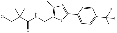 3-CHLORO-2,2-DIMETHYL-N-((4-METHYL-2-[4-(TRIFLUOROMETHYL)PHENYL]-1,3-THIAZOL-5-YL)METHYL)PROPANAMIDE Struktur