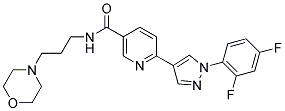 6-[1-(2,4-DIFLUORO-PHENYL)-1H-PYRAZOL-4-YL]-N-(3-MORPHOLIN-4-YL-PROPYL)-NICOTINAMIDE Struktur