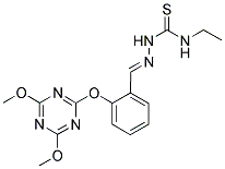 N-[1-AZA-2-[2-[(4,6-DIMETHOXYTRIAZIN-2-YL)OXY]PHENYL]ETHEN-1-YL]-N'-ETHYLTHIOUREA Struktur