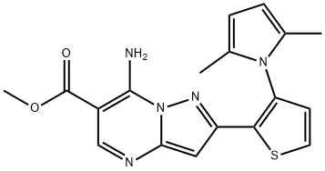 METHYL 7-AMINO-2-[3-(2,5-DIMETHYL-1H-PYRROL-1-YL)-2-THIENYL]PYRAZOLO[1,5-A]PYRIMIDINE-6-CARBOXYLATE Struktur