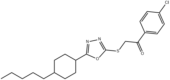 1-(4-CHLOROPHENYL)-2-([5-(4-PENTYLCYCLOHEXYL)-1,3,4-OXADIAZOL-2-YL]SULFANYL)-1-ETHANONE Struktur