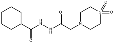 N'-(CYCLOHEXYLCARBONYL)-2-(1,1-DIOXO-1LAMBDA6,4-THIAZINAN-4-YL)ACETOHYDRAZIDE Struktur