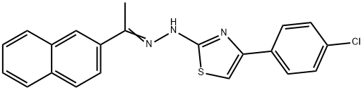 1-(2-NAPHTHYL)-1-ETHANONE N-[4-(4-CHLOROPHENYL)-1,3-THIAZOL-2-YL]HYDRAZONE Struktur