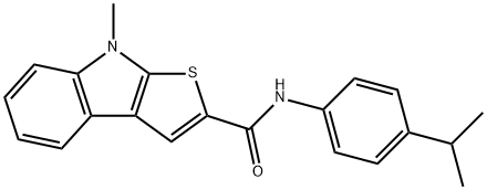 N-(4-ISOPROPYLPHENYL)-8-METHYL-8H-THIENO[2,3-B]INDOLE-2-CARBOXAMIDE Struktur