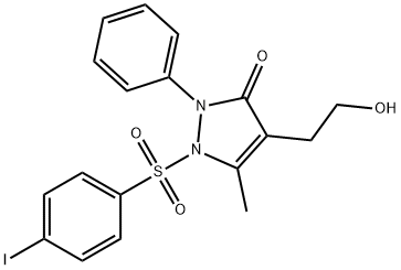 4-(2-HYDROXYETHYL)-1-[(4-IODOPHENYL)SULFONYL]-5-METHYL-2-PHENYL-1,2-DIHYDRO-3H-PYRAZOL-3-ONE Struktur