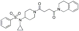 2-[4-(4-(CYCLOPROPYL(PHENYLSULPHONYL)AMINO)PIPERIDIN-1-YL)-1,4-DIOXOBUTYL]-1,2,3,4-TETRAHYDROISOQUINOLINE Struktur