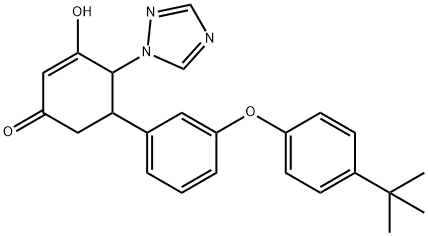 5-(3-[4-(TERT-BUTYL)PHENOXY]PHENYL)-3-HYDROXY-4-(1H-1,2,4-TRIAZOL-1-YL)-2-CYCLOHEXEN-1-ONE Struktur