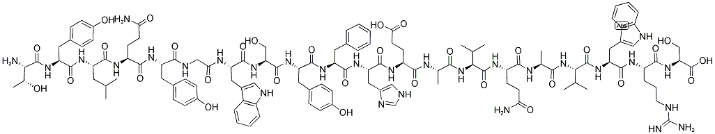 H-THR-TYR-LEU-GLN-TYR-GLY-TRP-SER-TYR-PHE-HIS-GLU-ALA-VAL-GLN-ALA-VAL-TRP-ARG-SER-OH Struktur