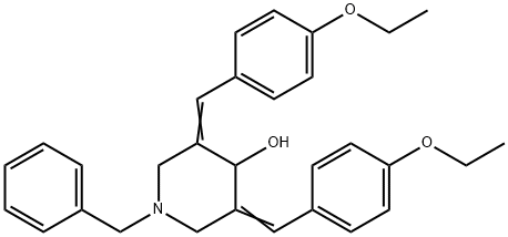 1-BENZYL-3,5-BIS[(4-ETHOXYPHENYL)METHYLENE]-4-PIPERIDINOL Struktur