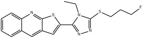 2-(4-ETHYL-5-[(3-FLUOROPROPYL)SULFANYL]-4H-1,2,4-TRIAZOL-3-YL)THIENO[2,3-B]QUINOLINE Struktur