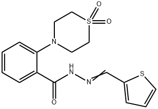 2-(1,1-DIOXO-1LAMBDA6,4-THIAZINAN-4-YL)-N'-[(E)-2-THIENYLMETHYLIDENE]BENZENECARBOHYDRAZIDE Struktur