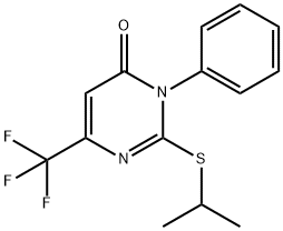 2-(ISOPROPYLSULFANYL)-3-PHENYL-6-(TRIFLUOROMETHYL)-4(3H)-PYRIMIDINONE Struktur