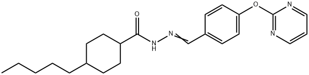 4-PENTYL-N'-((E)-[4-(2-PYRIMIDINYLOXY)PHENYL]METHYLIDENE)CYCLOHEXANECARBOHYDRAZIDE Struktur