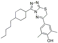 2,6-DIMETHYL-4-[3-(4-PENTYLCYCLOHEXYL)-7H-[1,2,4]TRIAZOLO[3,4-B][1,3,4]THIADIAZIN-6-YL]BENZENOL Struktur