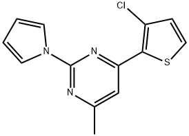 4-(3-CHLORO-2-THIENYL)-6-METHYL-2-(1H-PYRROL-1-YL)PYRIMIDINE Struktur