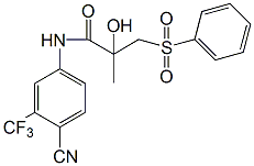 (RS)-4’-Cyano-3-phenylsulfonyl-2-hydroxy-2-methyl-3’-(trifluoromethyl)-propionanilide Struktur