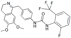 1-(4-((6,7-DIMETHOXY(3,4-DIHYDROISOQUINOLYL))METHYL)PHENYL)-3-(2-FLUORO-6-(TRIFLUOROMETHYL)PHENYL)UREA Struktur