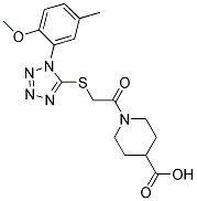 1-(([1-(2-METHOXY-5-METHYLPHENYL)-1H-TETRAZOL-5-YL]THIO)ACETYL)PIPERIDINE-4-CARBOXYLIC ACID Struktur