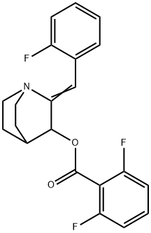 2-[(Z)-(2-FLUOROPHENYL)METHYLIDENE]-1-AZABICYCLO[2.2.2]OCT-3-YL 2,6-DIFLUOROBENZENECARBOXYLATE Struktur