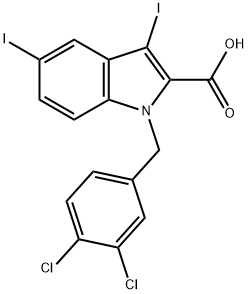 1-(3,4-DICHLOROBENZYL)-3,5-DIIODO-1H-INDOLE-2-CARBOXYLIC ACID Struktur