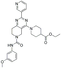 1-[6-(3-METHOXY-PHENYLCARBAMOYL)-2-PYRIDIN-3-YL-5,6,7,8-TETRAHYDRO-PYRIDO[4,3-D]PYRIMIDIN-4-YL]-PIPERIDINE-4-CARBOXYLIC ACID ETHYL ESTER Struktur