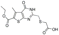 (([6-(ETHOXYCARBONYL)-5-METHYL-4-OXO-3,4-DIHYDROTHIENO[2,3-D]PYRIMIDIN-2-YL]METHYL)THIO)ACETIC ACID Struktur