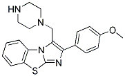 2-(4-METHOXY-PHENYL)-3-PIPERAZIN-1-YLMETHYL-BENZO-[D]IMIDAZO[2,1-B]THIAZOLE Struktur