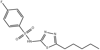 4-FLUORO-N-(5-PENTYL-1,3,4-THIADIAZOL-2-YL)BENZENESULFONAMIDE Struktur