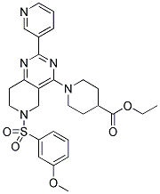 1-[6-(3-METHOXY-BENZENESULFONYL)-2-PYRIDIN-3-YL-5,6,7,8-TETRAHYDRO-PYRIDO[4,3-D]PYRIMIDIN-4-YL]-PIPERIDINE-4-CARBOXYLIC ACID ETHYL ESTER Struktur