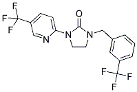 1-[3-(TRIFLUOROMETHYL)BENZYL]-3-[5-(TRIFLUOROMETHYL)PYRIDIN-2-YL]IMIDAZOLIDIN-2-ONE Struktur