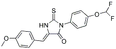 (5Z)-3-[4-(DIFLUOROMETHOXY)PHENYL]-5-(4-METHOXYBENZYLIDENE)-2-THIOXOIMIDAZOLIDIN-4-ONE Struktur