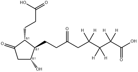 9,15-DIOXO-11ALPHA-HYDROXY-2,3,4,5-TETRANOR-PROSTAN-1,20-DIOIC-17,17,18,18,19,19-D6 ACID Struktur