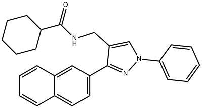 N-([3-(2-NAPHTHYL)-1-PHENYL-1H-PYRAZOL-4-YL]METHYL)CYCLOHEXANECARBOXAMIDE Struktur