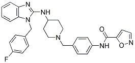 ISOXAZOLE-5-CARBOXYLIC ACID (4-(4-[1-(4-FLUORO-BENZYL)-1H-BENZOIMIDAZOL-2-YLAMINO]-PIPERIDIN-1-YLMETHYL)-PHENYL)-AMIDE Struktur