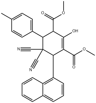 DIMETHYL 5,5-DICYANO-2-HYDROXY-4-(4-METHYLPHENYL)-6-(1-NAPHTHYL)-1-CYCLOHEXENE-1,3-DICARBOXYLATE Struktur