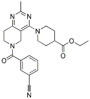 1-[6-(3-CYANO-BENZOYL)-2-METHYL-5,6,7,8-TETRAHYDRO-PYRIDO[4,3-D]PYRIMIDIN-4-YL]-PIPERIDINE-4-CARBOXYLIC ACID ETHYL ESTER Struktur