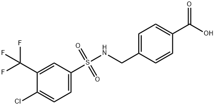 4-[(([4-CHLORO-3-(TRIFLUOROMETHYL)PHENYL]SULFONYL)AMINO)METHYL]BENZOIC ACID Struktur