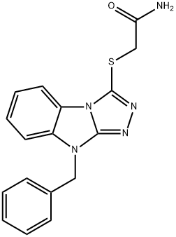 2-(9-BENZYL-9H-BENZO[4,5]IMIDAZO[2,1-C][1,2,4]TRIAZOL-3-YLSULFANYL)-ACETAMIDE Struktur