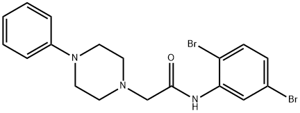 N-(2,5-DIBROMOPHENYL)-2-(4-PHENYLPIPERAZINO)ACETAMIDE Struktur